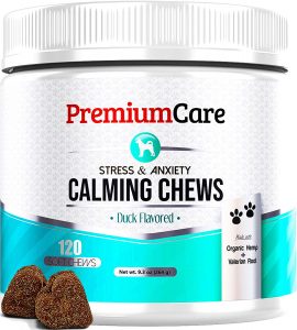 premium care organic calming treats for dogs