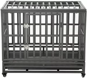 LUCKUP 38 Inch Heavy Duty Dog Cage